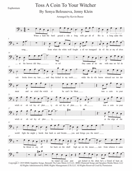 Toss A Coin To Your Witcher (arr. Kevin Busse)