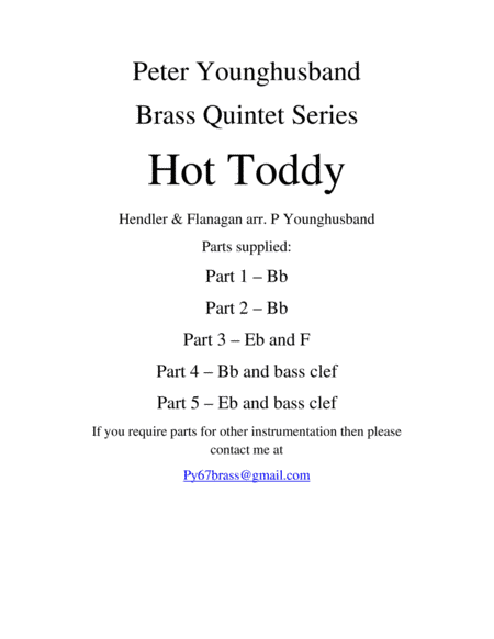 Hot Toddy (arr. Peter Younghusband)