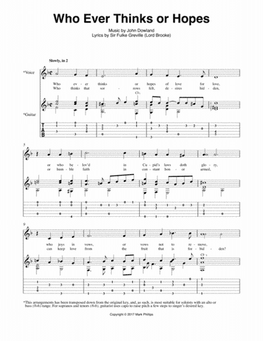 Who Ever Thinks or Hopes (arr. Mark Phillips)