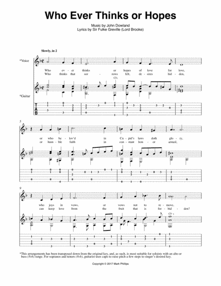 Who Ever Thinks or Hopes (arr. Mark Phillips)