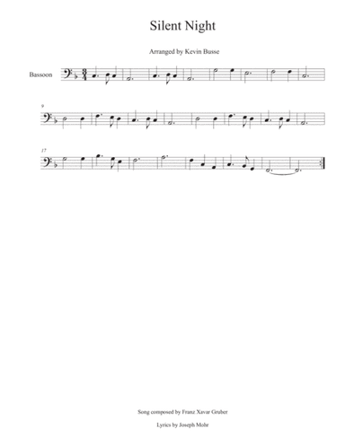Silent Night - Bassoon (arr. Kevin Busse)