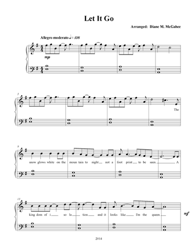 Let It Go (arr. Arranged by Diane M. McGahee)