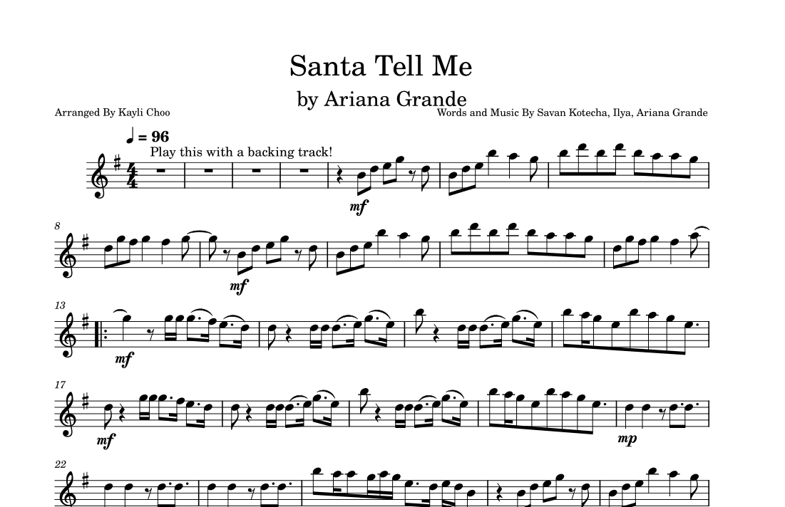 Santa Tell Me (arr. Kayli Choo)