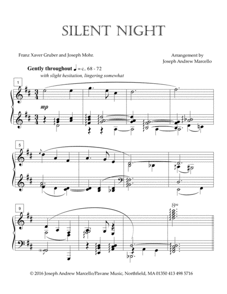 Silent Night - Simple But Beautiful (arr. Joseph Andrew Marcello)