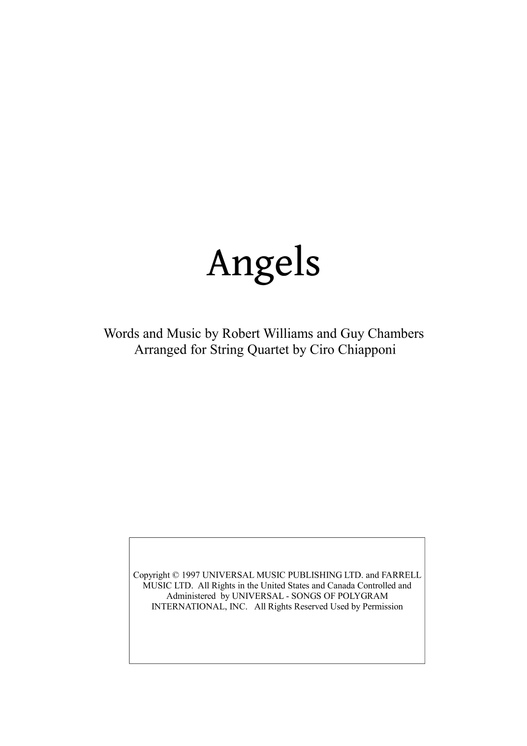 Angels (arr. Ciro Chiapponi)