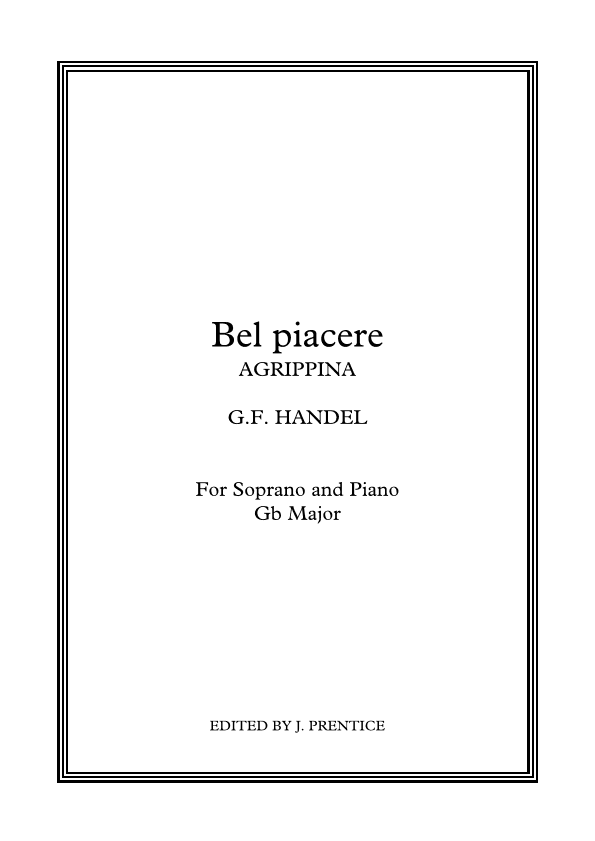Bel piacere - Agrippina (Gb Major) (arr. Jonathan Prentice)
