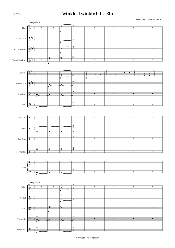 Twinkle, Twinkle Litte Star (arr. Peter Andrew)