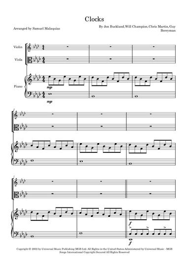 Clocks (arr. SAMUEL DE SOUZA MALAQUIAS)