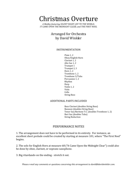 Christmas Overture (arr. David Winkler)