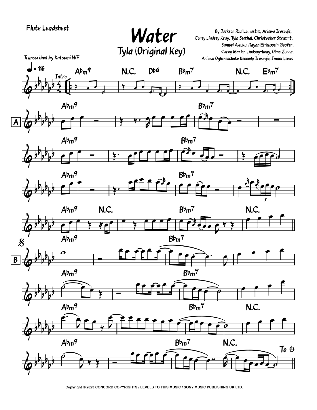 Water (arr. Katsumi WF)