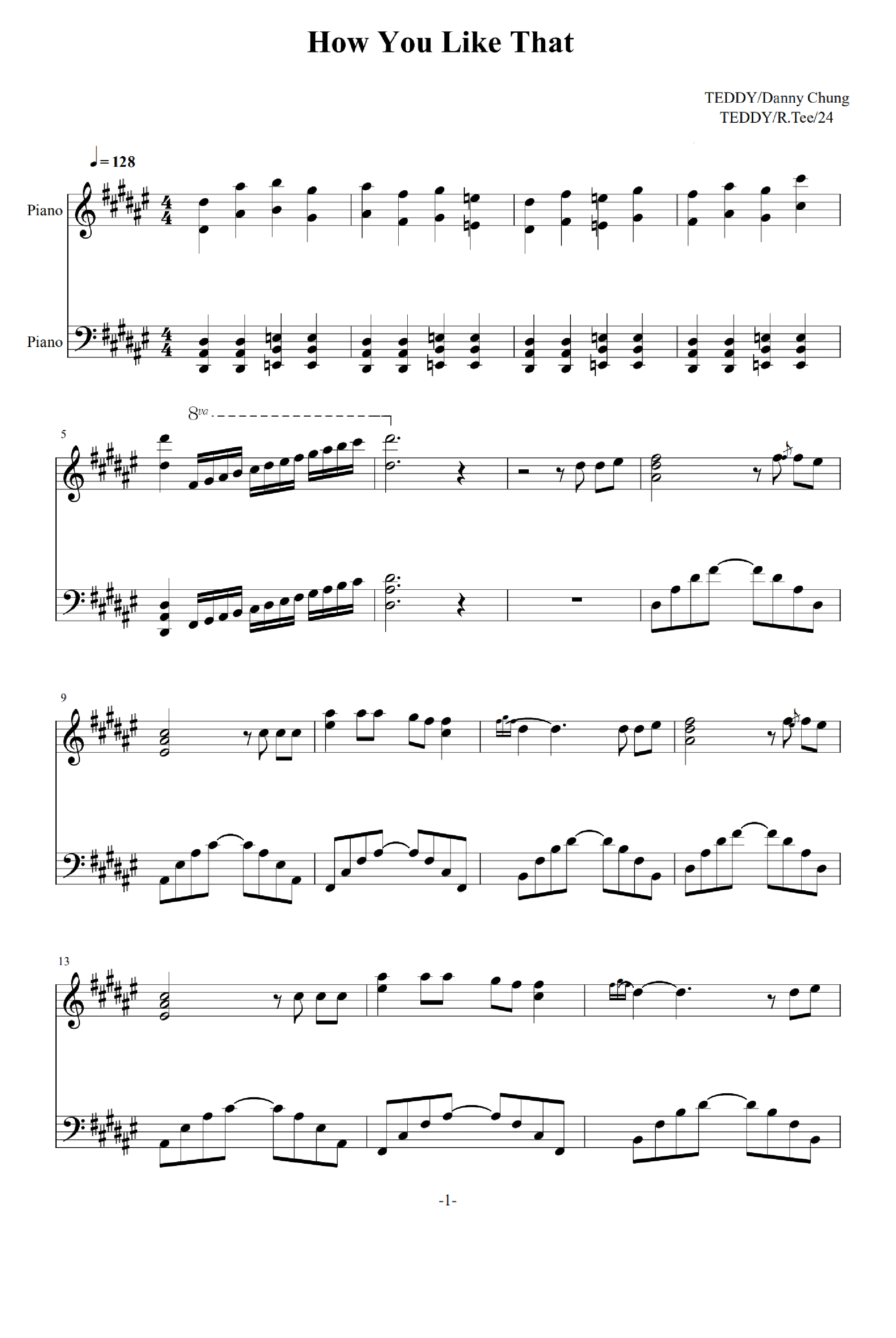 How You Like That (arr. R. Tee)