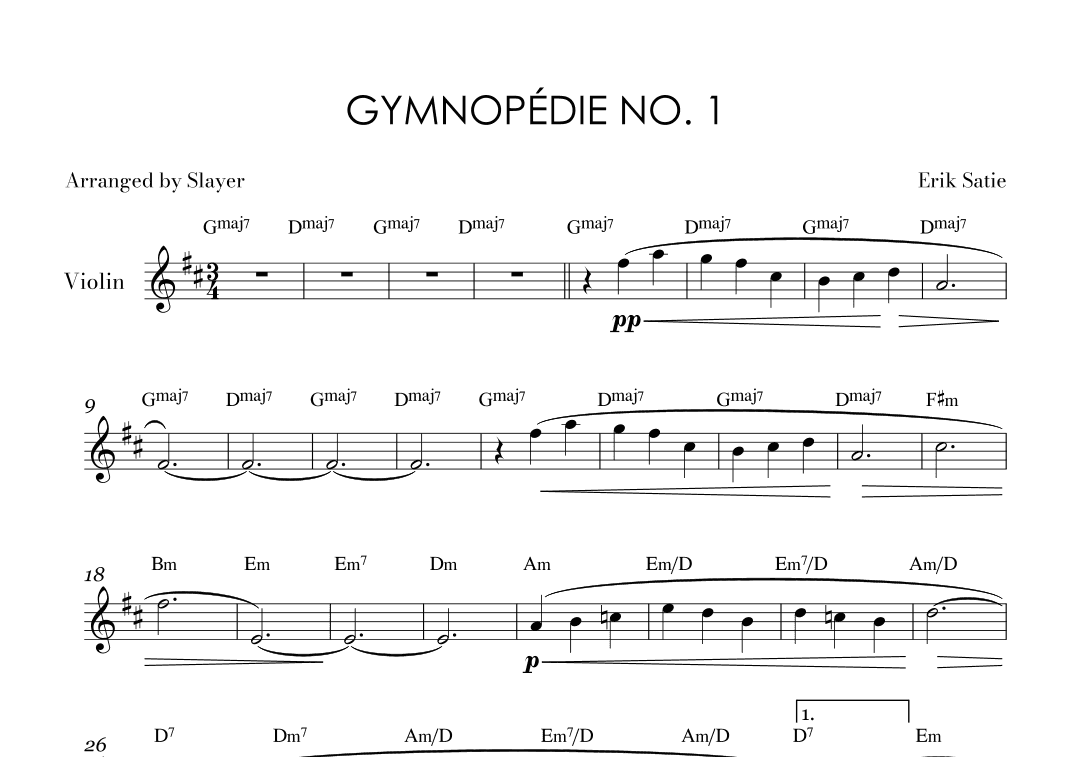Gymnopédie No.1 (arr. Slayer)