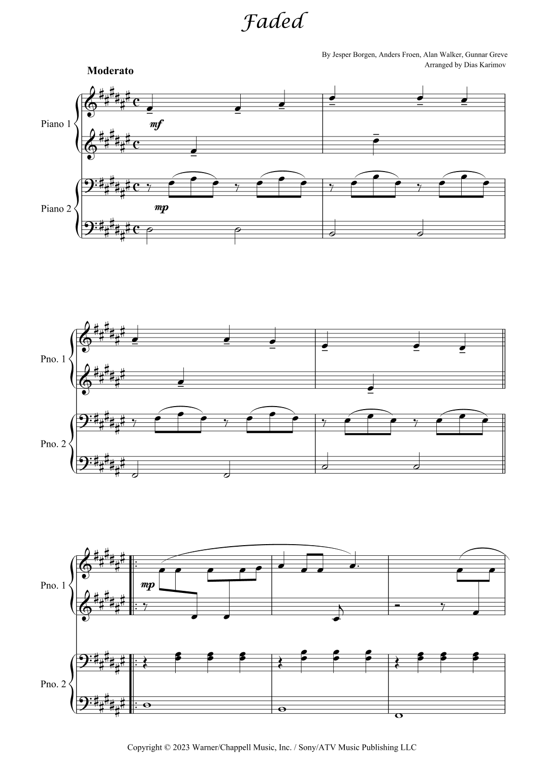 Faded (arr. Dias Karimov)