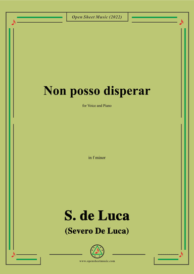 S. de Luca-Non posso disperar,in f minor (arr. OSM Press)