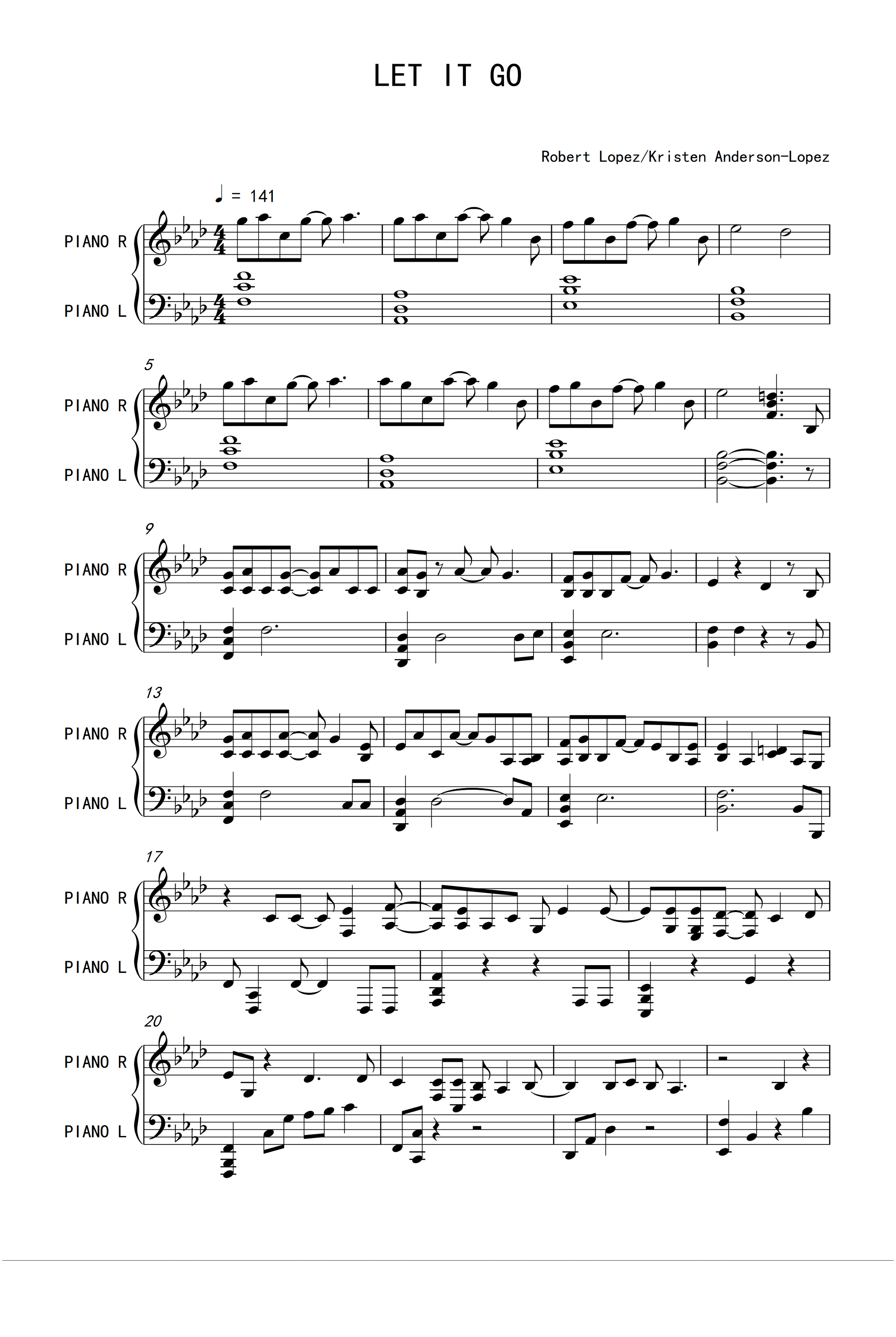 Let It Go (arr. Robert Lopez)