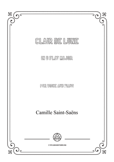 Saint-Saëns-Clair de lune in B flat Major,for Voice and Piano (arr. MSM)