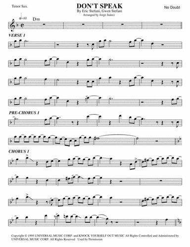 Don't Speak (arr. Jorge Juárez)