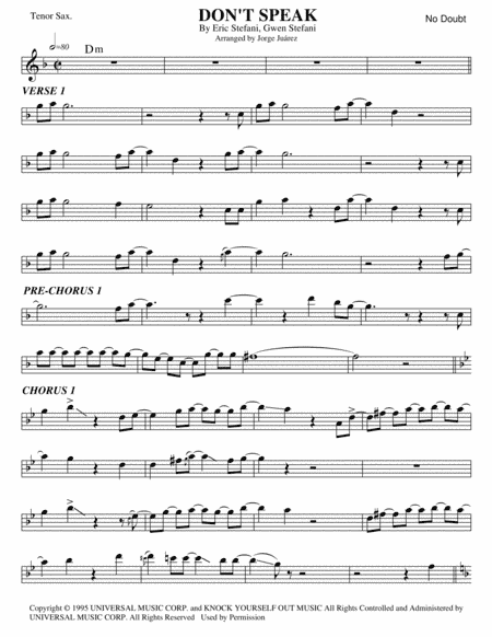 Don't Speak (arr. Jorge Juárez)