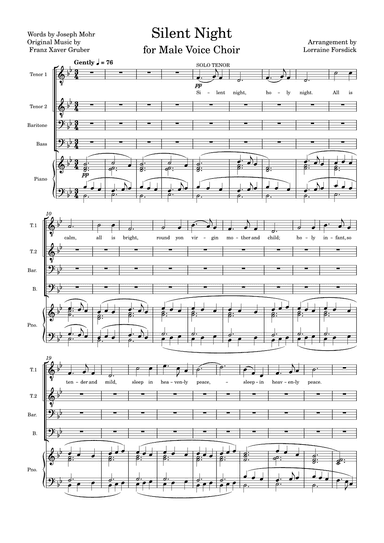 Silent Night for Male Voice choir (arr. Lorraine Forsdick)