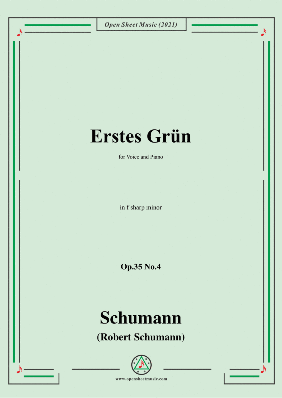 Schumann-Erstes Grun,Op.35 No.4 in f sharp minor (arr. Open Cloud)