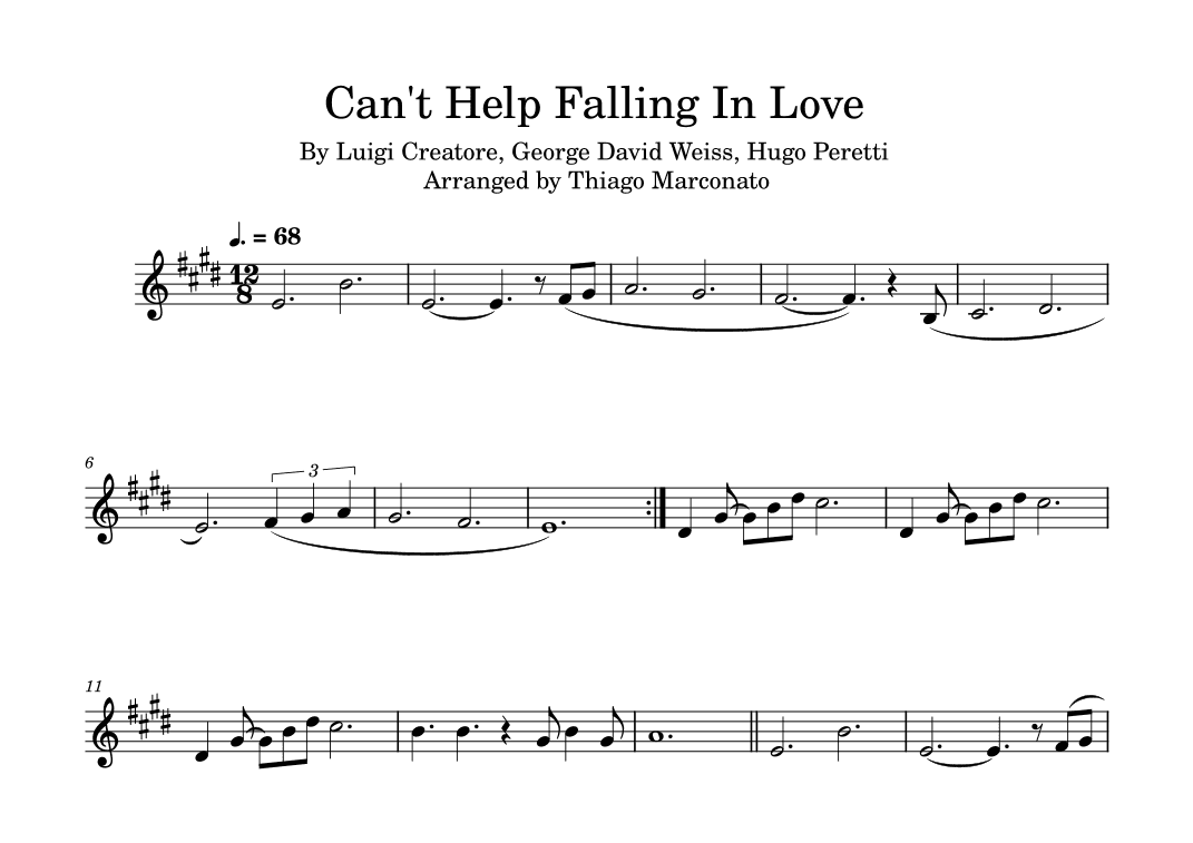 Can't Help Falling In Love (arr. Thiago Marconato)