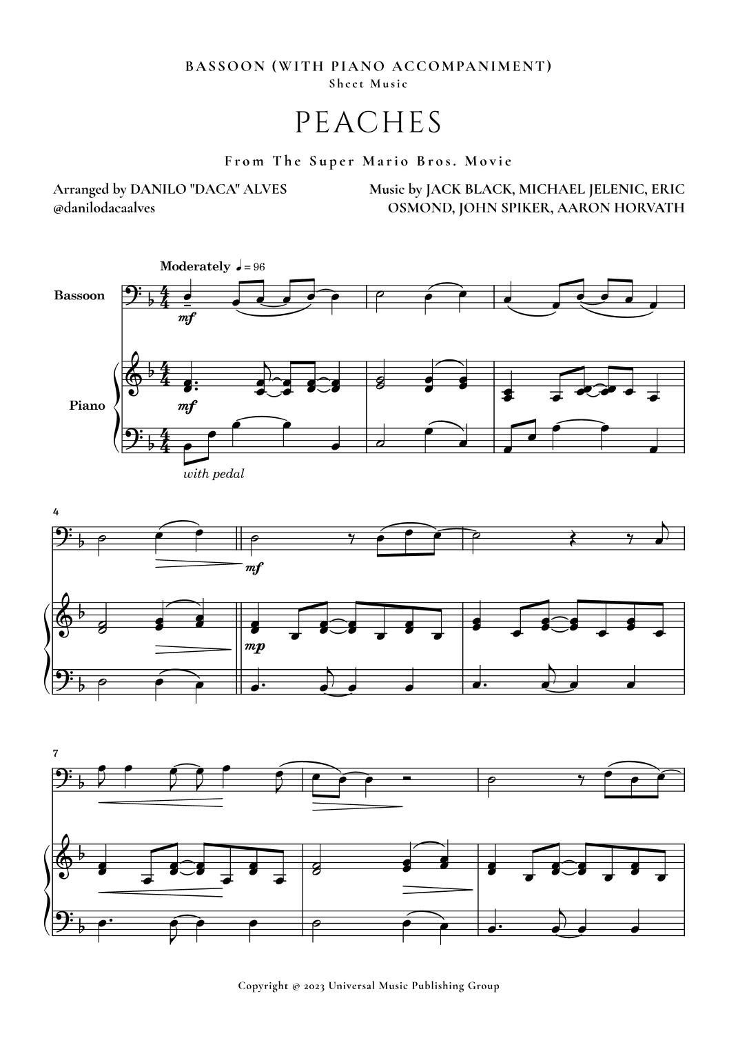 Peaches (arr. Danilo "Daca" Alves)