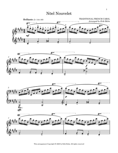 Nöel Nouvelet (piano solo) (arr. Erik Helm)