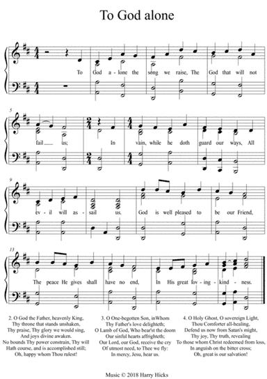 To God alone. A new tune to a wonderful old hymn.