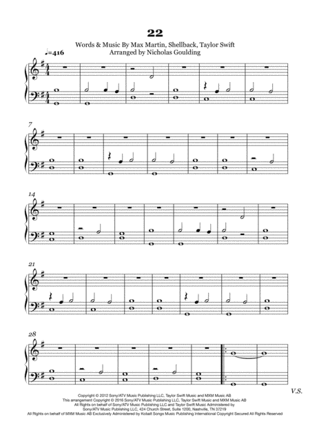 22 (arr. Nicholas Goulding)