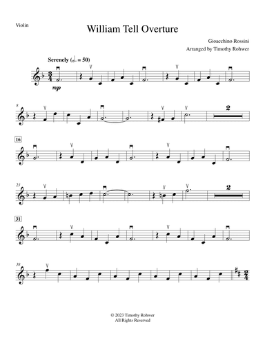 William Tell Overture - Violin Solo (arr. Timothy Rohwer)