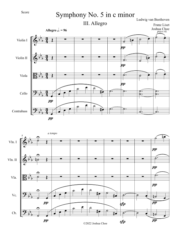 Symphony No. 5 in c minor, Movement 3 (arr. JMJ Arrangements)