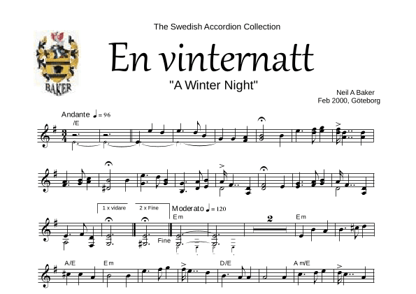 A Winter Night (Lead Sheet)