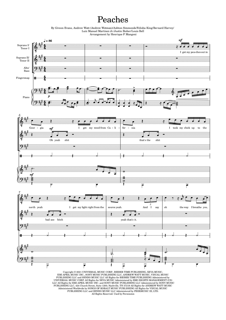 Peaches (arr. Henrique F Mangoni)