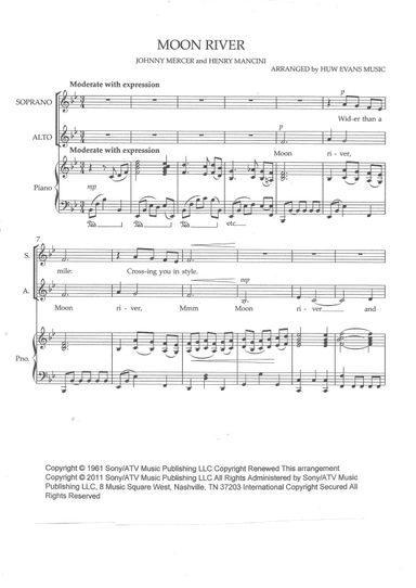 Moon River (arr. HUW EVANS MUSIC)