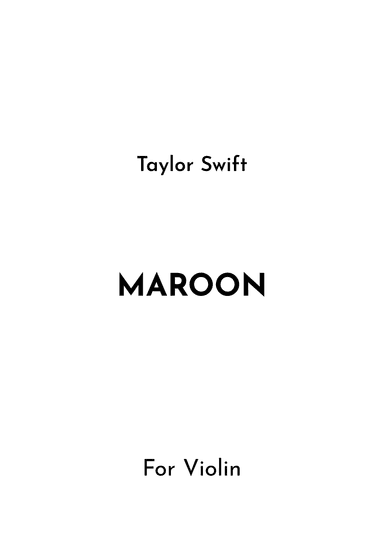 Maroon (arr. Jireh J.)