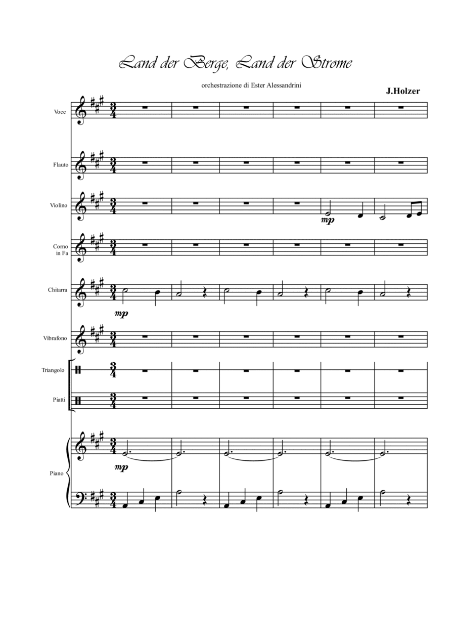 Land der Berge, Land der Strome (Austrian anthem) (arr. Ester Alessandrini)