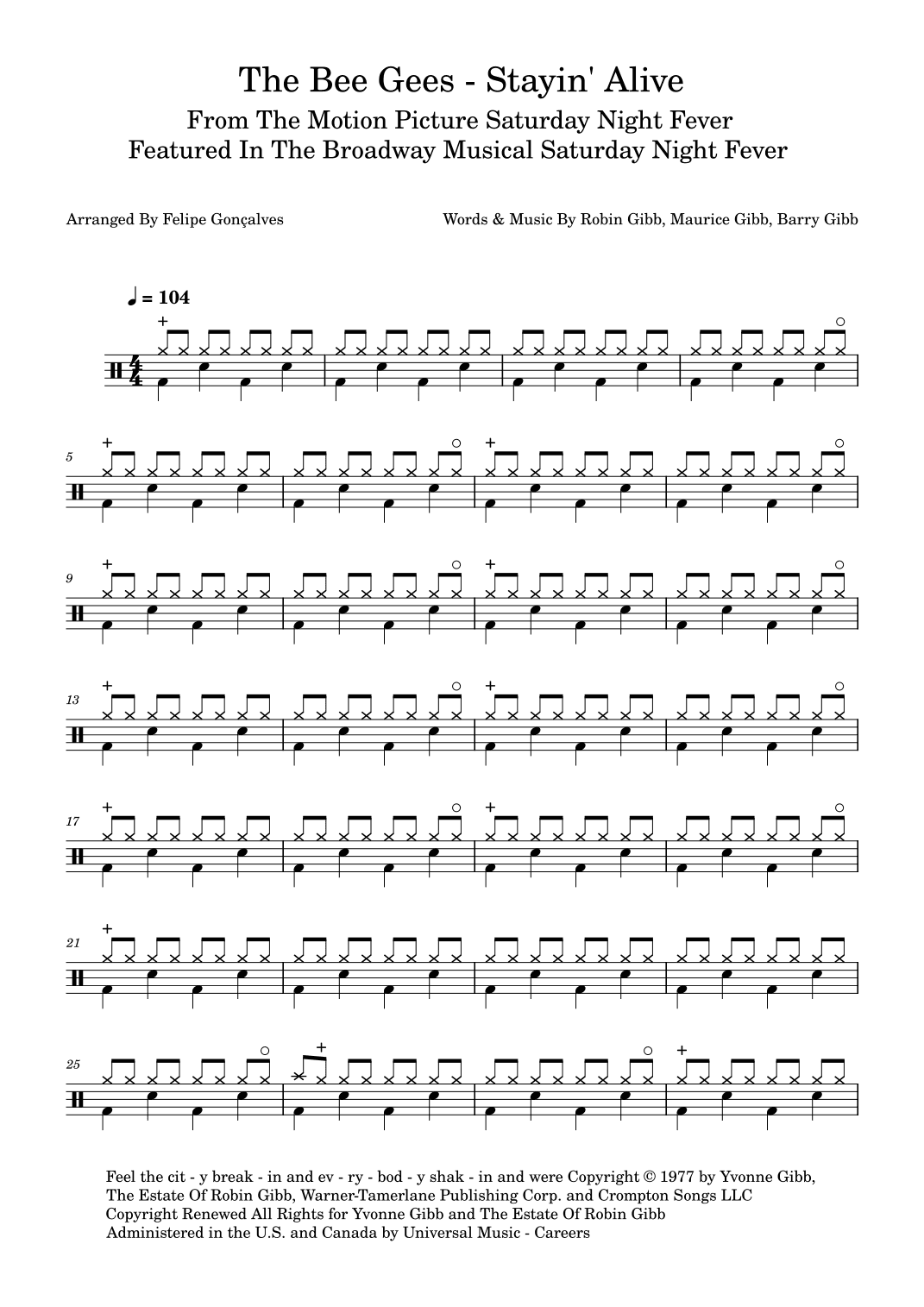 Stayin' Alive (arr. Felipe Gonçalves)