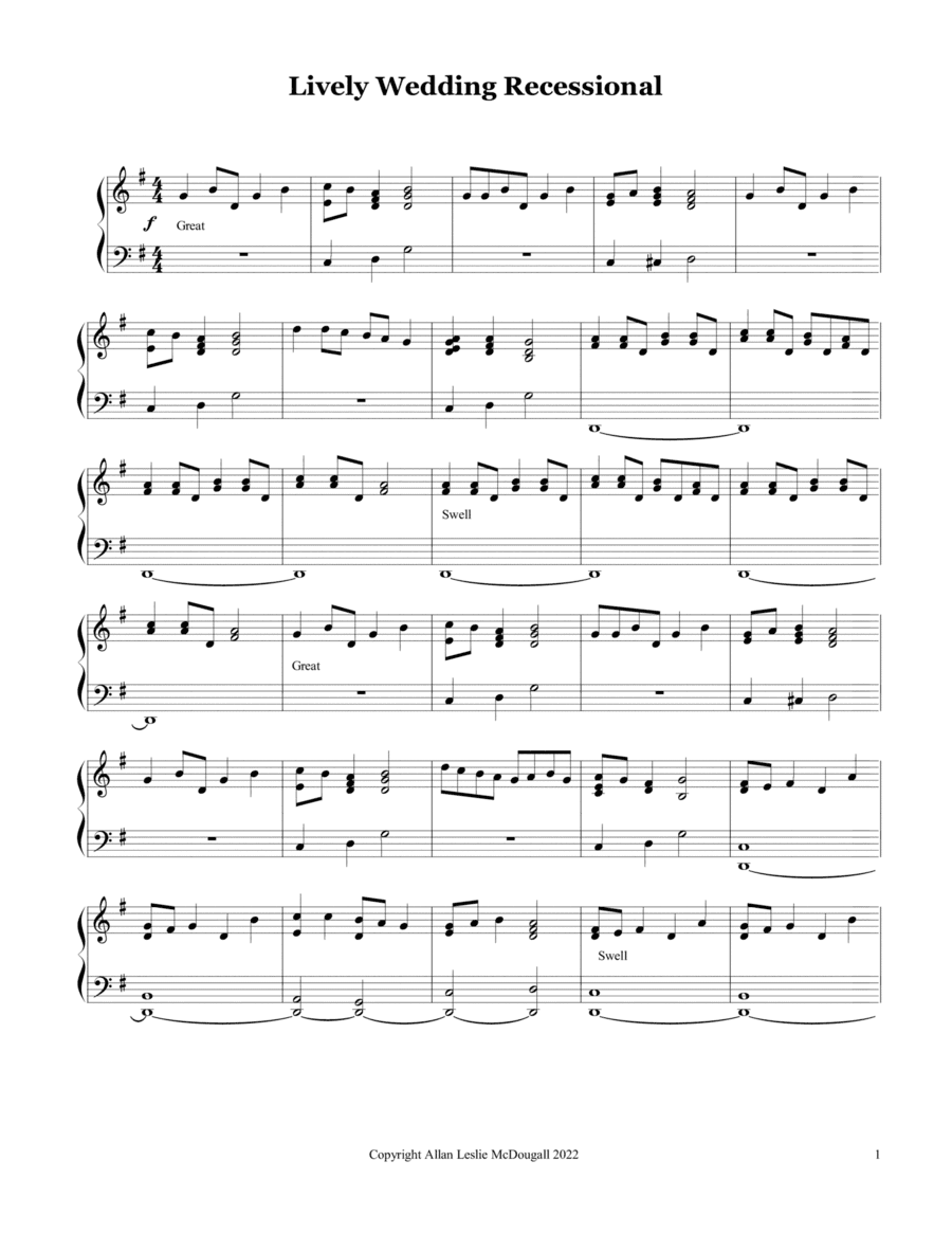 Lively wedding recessional