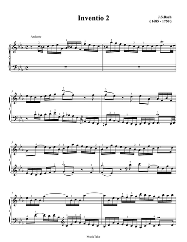 Bach Invention 2 in C minor BWV 773 (arr. Ben Choupak)