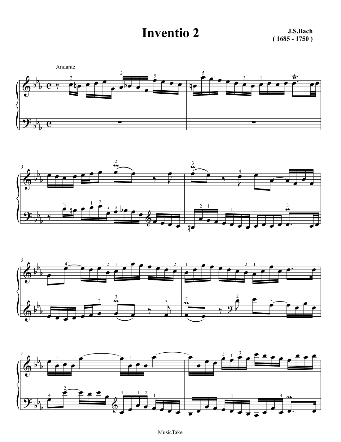 Bach Invention 2 in C minor BWV 773 (arr. Ben Choupak)