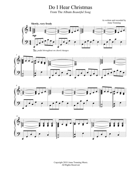 Do I Hear Christmas by Anne Trenning (sheet music for piano)