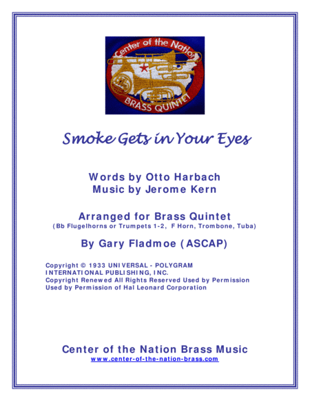 Smoke Gets In Your Eyes (arr. Gary Fladmoe (ASCAP))