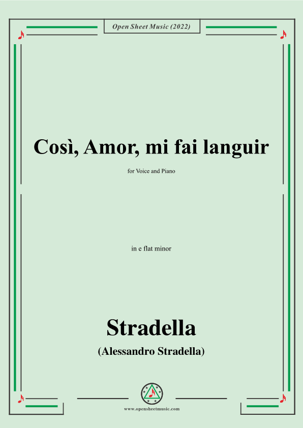 Stradella-Così,Amor,mi fai languir,in e flat minor (arr. OSM Press)