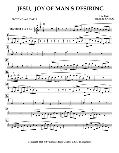 Easter Music - 2. JESU, Joy of Man's Desiring (Trumpet 2) [same arrangement as in collection titled (arr. R.R.Cardo)