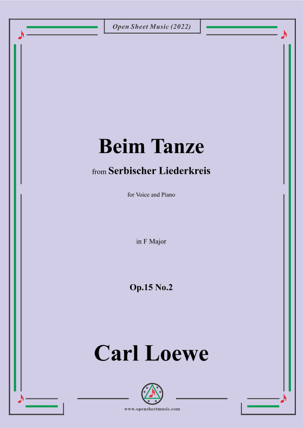 Loewe-Beim Tanze,in F Major,Op.15 No.2 (arr. OSM Press)