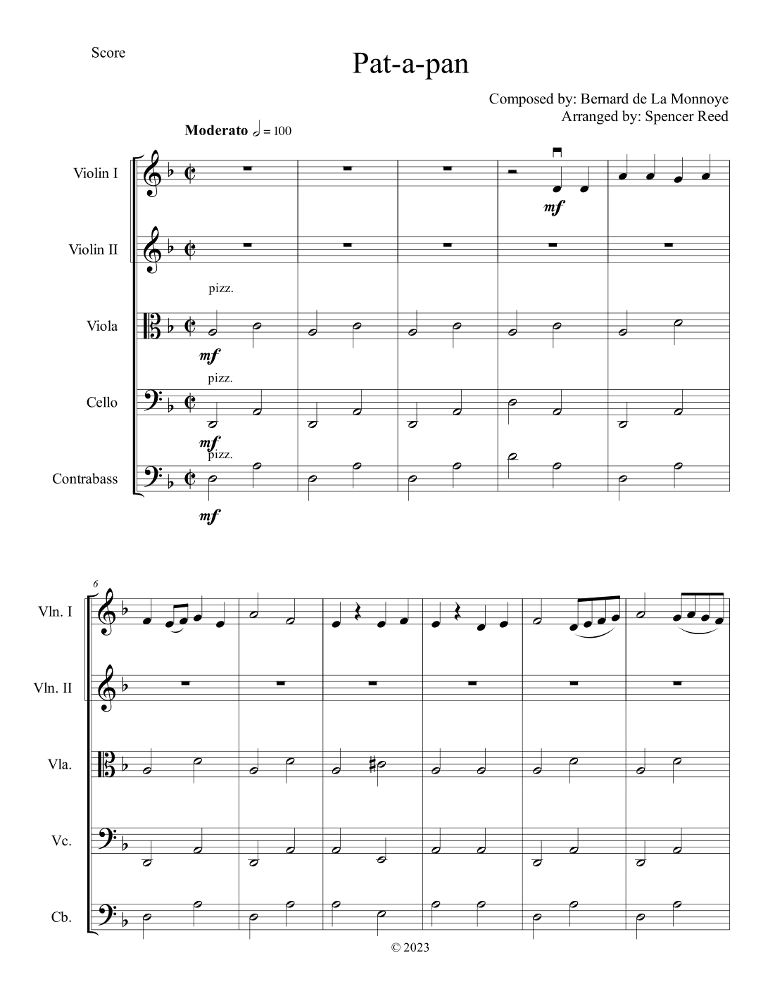 Pat-a-Pan (arr. Spencer Reed)