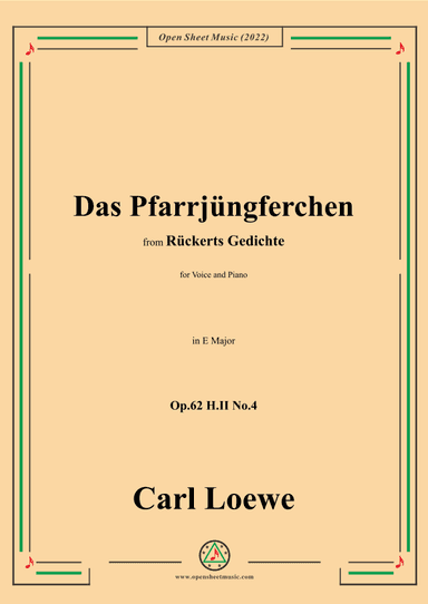 Loewe-Das Pfarrjüngferchen,Op.62 H.II No.4,in E Major (arr. OSM Press)