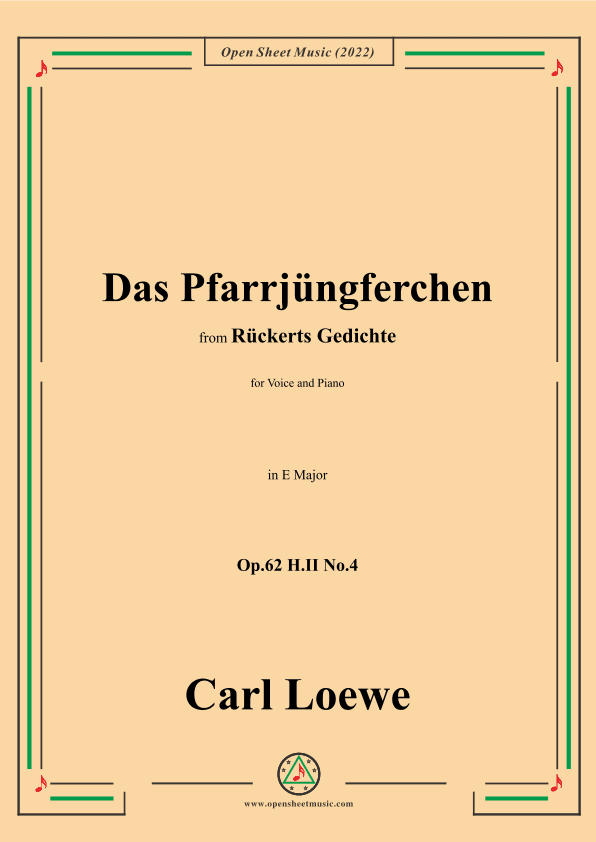 Loewe-Das Pfarrjüngferchen,Op.62 H.II No.4,in E Major (arr. OSM Press)