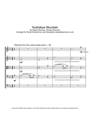 Hushabye Mountain (arr. Julie Doubleday)