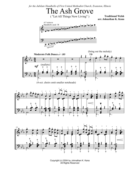 The Ash Grove (Let All Things Now Living) (arr. Johnathan Kana)